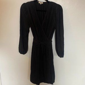 Aritzia Wilfred Black Japanese Polyester Diane Wrap Dress, S